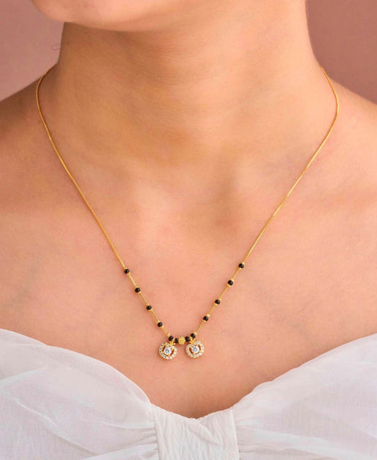 Gold Micro Plated Daily Wear Diamond Mangalsutra For Women