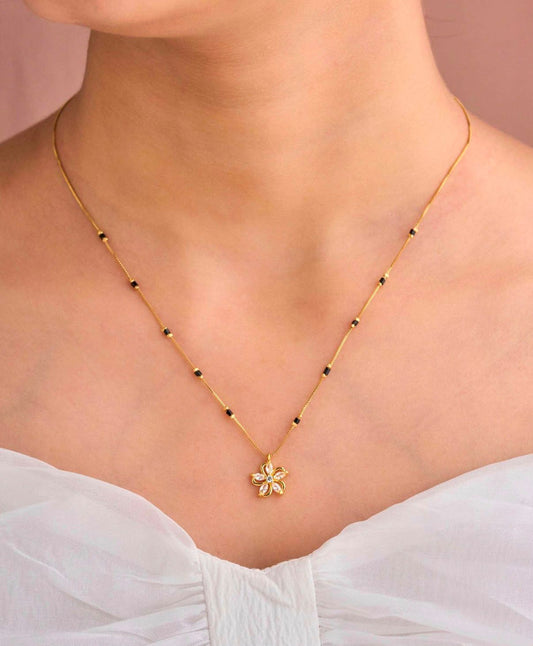 Gold Micro Plated Daily Wear Diamond Mangalsutra For Women
