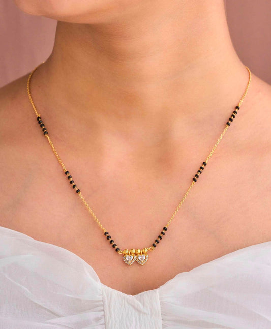 Gold Micro Plated Daily Wear Diamond Mangalsutra For Women