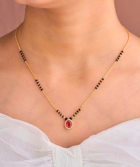 Gold Micro Plated Daily Wear Diamond Mangalsutra For Women