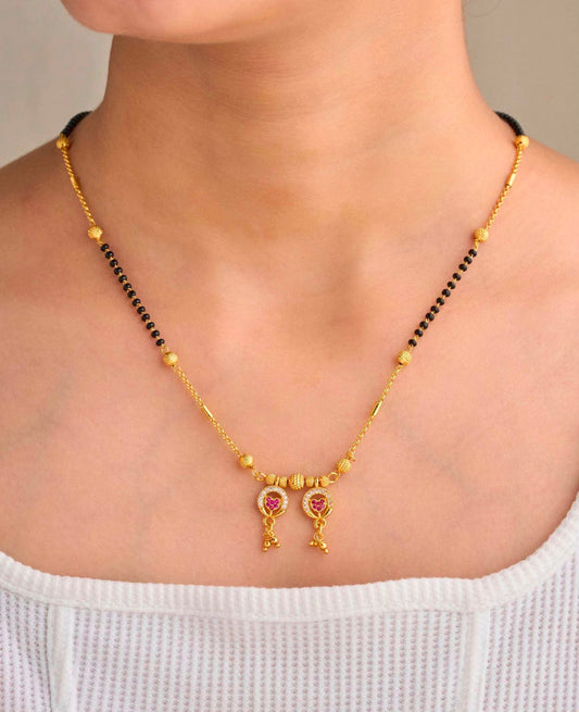 Gold Micro Plated Daily Wear Diamond Mangalsutra For Women